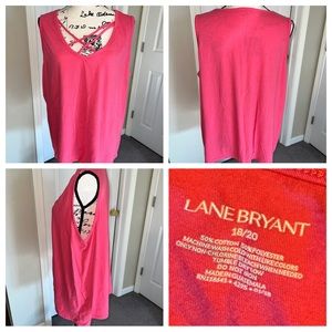 Lane Bryant 18/20 Pink Sleeveless Tank with Strappy Detail EUC
